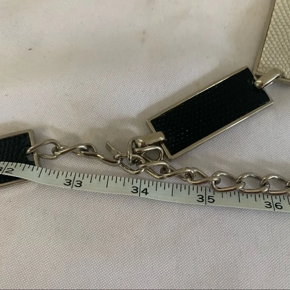 Etcetera Silver Chain Belt - L - EUC
